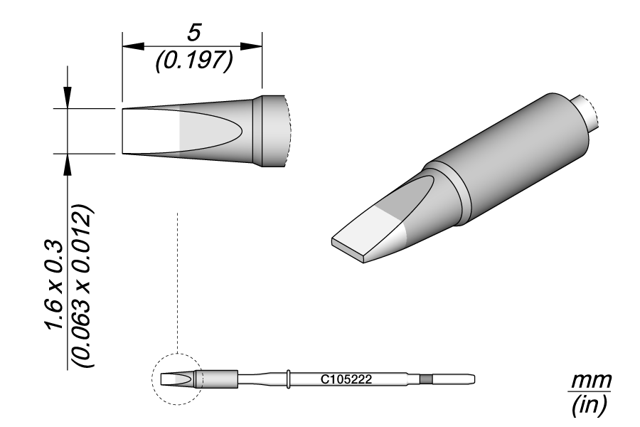 C105222 - Cartridge Chisel 1.6 x 0.3